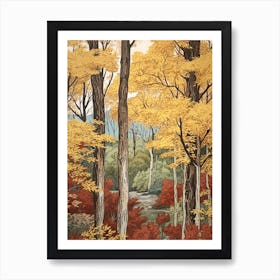 Sweet Birch 3 Vintage Autumn Tree Print  Art Print