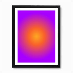 Orange and Purple Aura Sunset Gradient Art Print