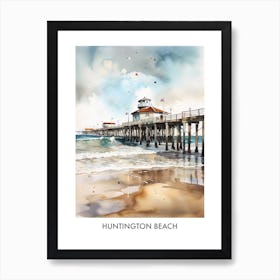 Huntington Beach Watercolor 2travel Poster Art Print