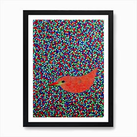 Swallow Yayoi Kusama Style Illustration Bird Art Print