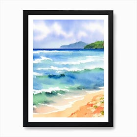 Radhanagar Beach 2, Andaman Islands, India Watercolour Art Print