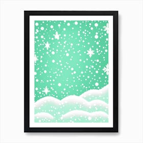 Snowfall, Snowflakes, Kids Illustration 2 Art Print