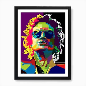 Glenn Hughes Deep Purple Hard Rock Star Pop Art WPAP Art Print