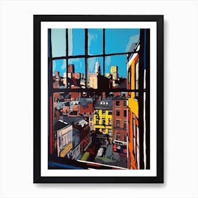 A Window View Of London In The Style Of Pop Art 2 Art Print