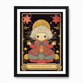 Tarot Card The Sun And Stars Art Print