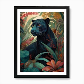 Black Panther In The Jungle Art Print