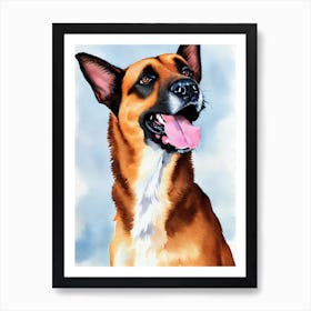 Belgian Malinois 2 Watercolour Dog Art Print