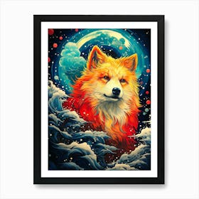 Wolf In The Sea Art Print