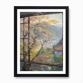 Window View Of Seoul South Korea Impressionism Style 4 Art Print