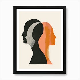 Portrait Of Two People Art Print