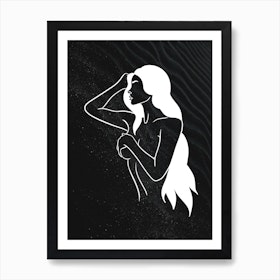 Girl Black Sand Silhouette Dark Feminine Woman Body Contemporary Modern Abstract Minimalist Aesthetic Art Print
