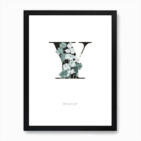 Flower Alphabet Y Art Print