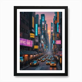 New York City At Dusk 3 Art Print