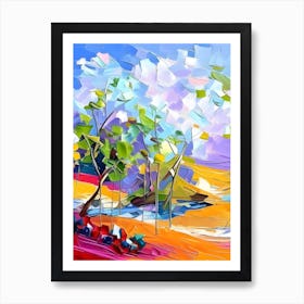 Abstract Painting of Greek Island Landscape: What if? 2 Art Print