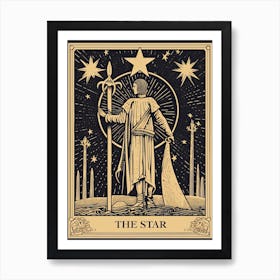 The Star Tarot Card, Vintage 0 Art Print