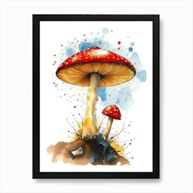 Watercolor Mushroom Art Print