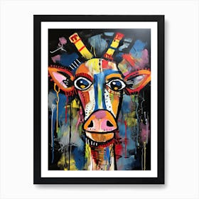 Giraffe 345 Basquiat style Art Print