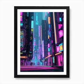 Glowing Graffiti Art On The Inorganic Building Facade Art Print