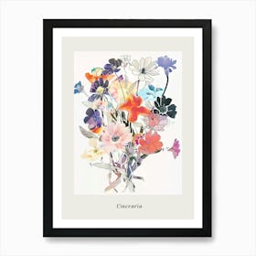 Cineraria 2 Collage Flower Bouquet Poster Art Print