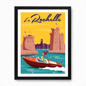 La Rochelle Poster Yellow And Blue Art Print