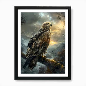 Eagle at sunset Art Print