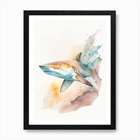 Sixgill Shark 2 Watercolour Art Print