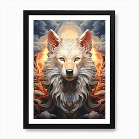 Wolf In The Clouds Art Print