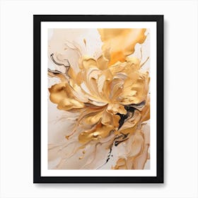 Gold Splatter Painting Art Print