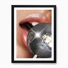 Disco Lollypop Lips Art Print