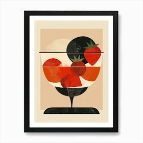 Abstract Geometric Minimalist Strawberry Jelly Art Print