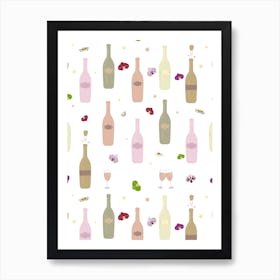 Champagne Bottles Art Print