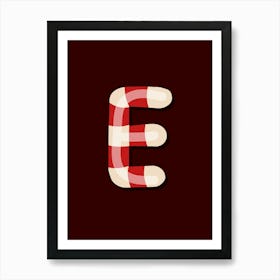 Candy Cane Christmas Letters Living Room Holiday Display 05 Art Print