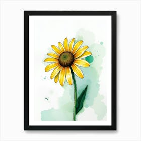 Watercolor Sunflower Art Print