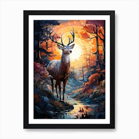 Deer In The Forest Art Print