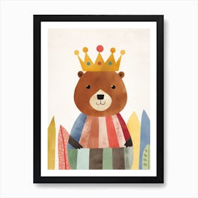 Little Wombat 2 Wearing A Crown Art Print