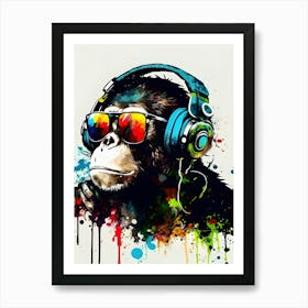 Graffiti Gaming Monkey Art Print