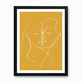 Simplicity Lines Woman Abstract In Yellow 4 Poster