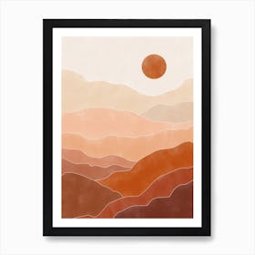 Sunset In The Desert  Art Print