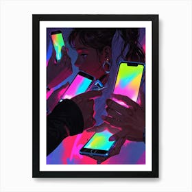 Neon Iphone Wallpaper Art Print