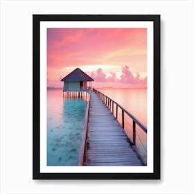 Sunset Over The Maldives Art Print