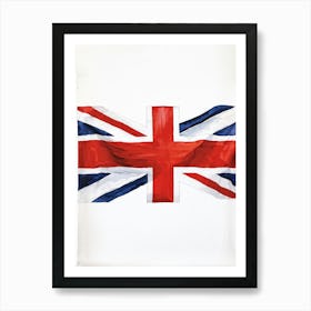 An Authoritative Watercolor Render Of The Distinguished United Kingdom Flag With Its Deep Red Cross (7) Art Print