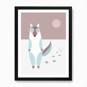 Artic fox Scandinavian style - Arctic animals Art Print