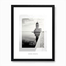 Poster Of Zadar, Croatia, Black And White Old Photo 4 Art Print