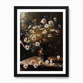 Baroque Floral Still Life Oxeye Daisy 1 Art Print