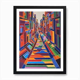 Painting Of Amsterdam  In The Style Of Minimalism Art Print