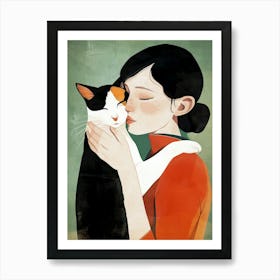 Kitty I love you cat and woman 5 Art Print