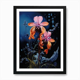 Surreal Florals Lobelia Flower Painting Art Print