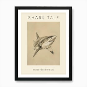 Bigeye Thresher Shark Vintage Illustration 3 Poster Art Print