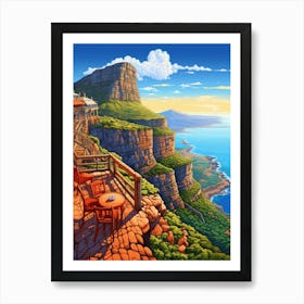 Lions Head Cartoon 1 Art Print