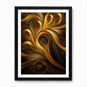 Abstract Gold Swirls Art Print